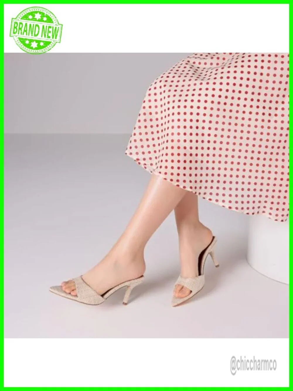 Kitten Heels Mules Sandals Women Slip On Stiletto Slingback Open Peep Toe Party